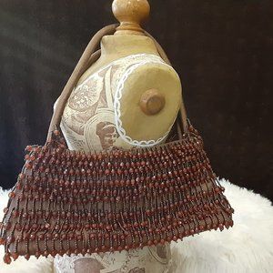 La Regale’ Vintage Copper Beaded Evening Bag